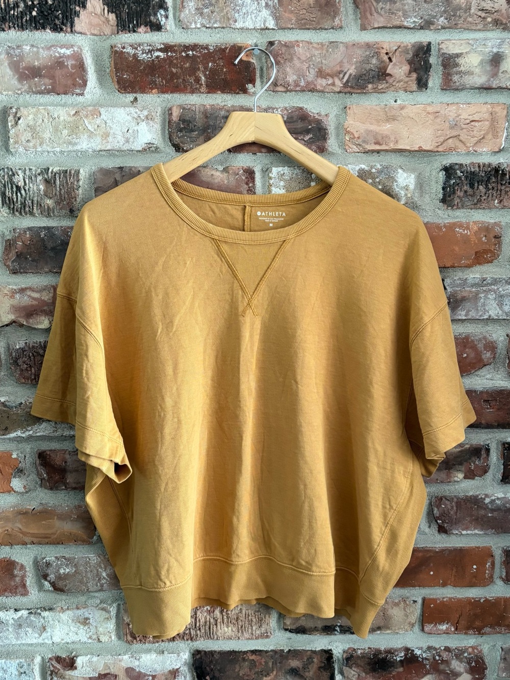 Athleta Yellow Modern Sundown Sweatshirt Tee, M